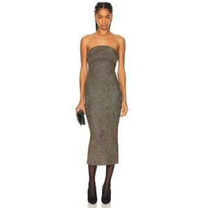 NWT $1300 Khaite Rumer Dress Gold Size Medium